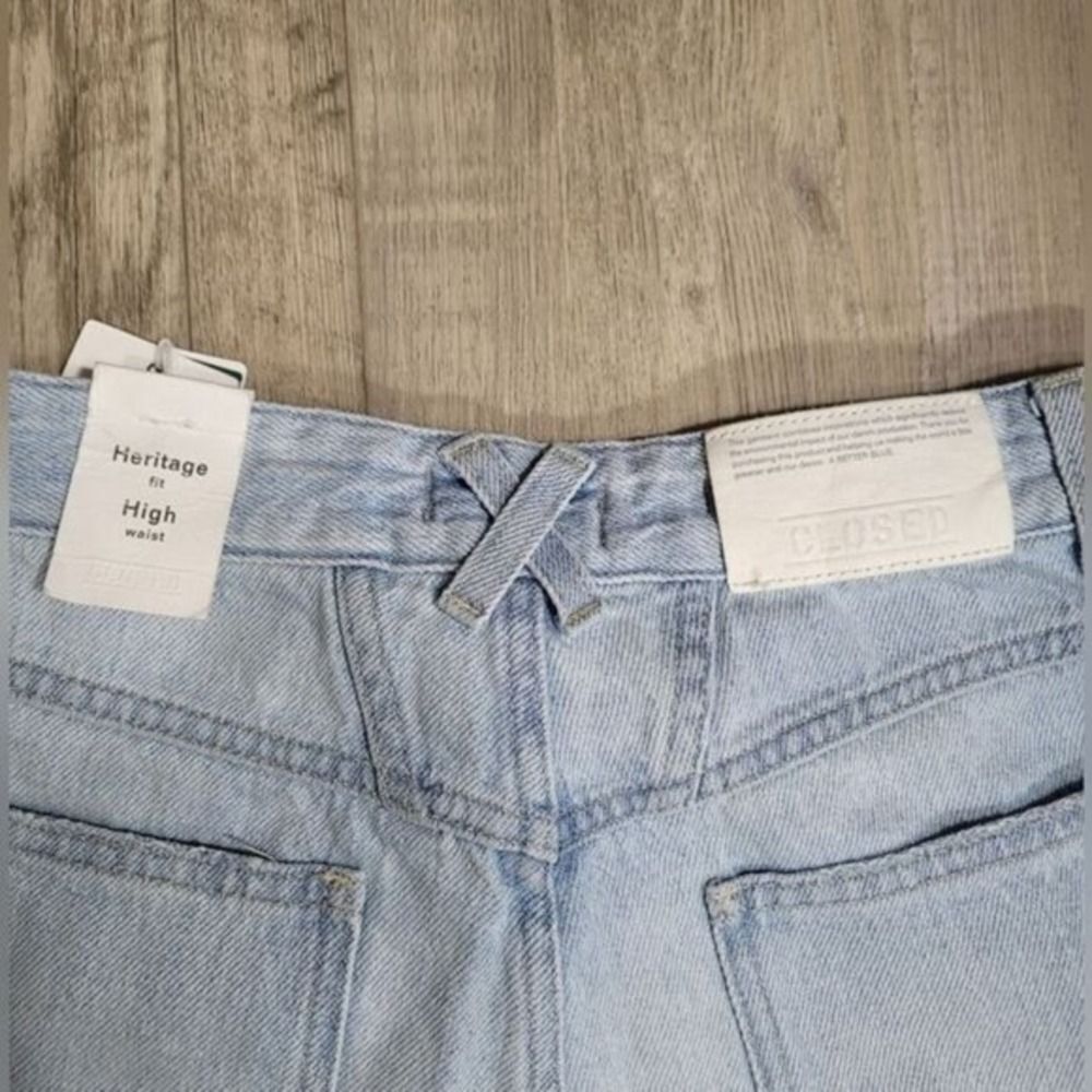 High waist Barrel jeans Closed Heritage Fit W/ 27 Light Blue Distressed NWT - Picture 10 of 13
